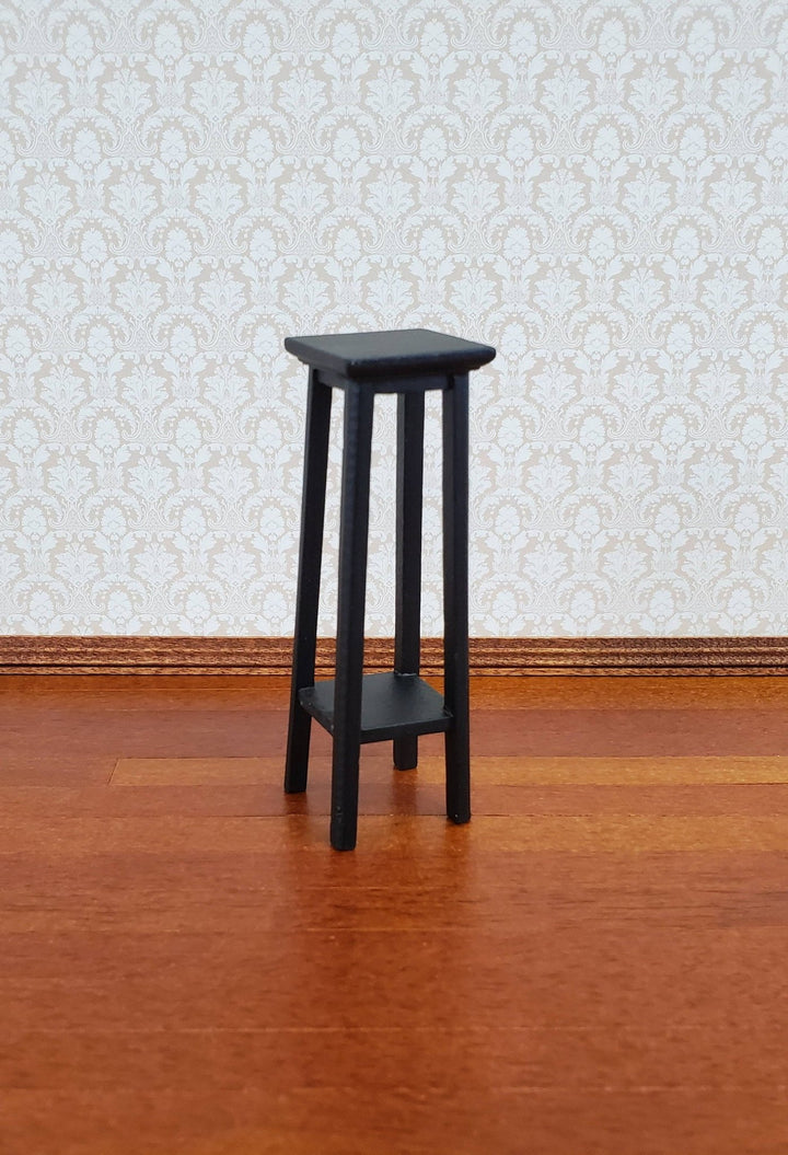 Dollhouse Miniature Tall Fern or Plant Stand Wood Black 1:12 Scale Furniture - Miniature Crush