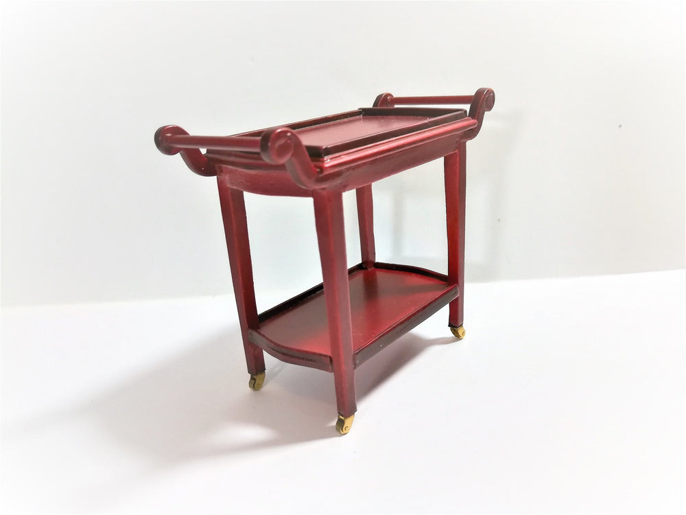 Dollhouse Miniature Tea Cart Two Tiered Serving Trolley for Tea or Food 1:12 Scale - Miniature Crush