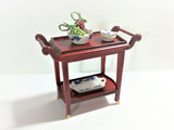 Dollhouse Miniature Tea Cart Two Tiered Serving Trolley for Tea or Food 1:12 Scale - Miniature Crush