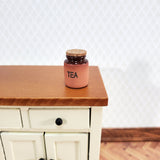 Dollhouse Miniature Terra Cotta TEA Jar Bin with Cork Top 1:12 Scale Handmade Kitchen - Miniature Crush