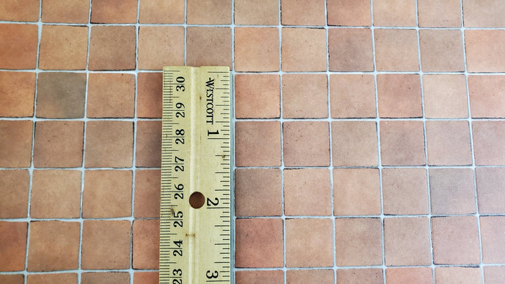 Dollhouse Miniature Terra Cotta Tile Square Embossed Card 1:12 Scale Flooring - Miniature Crush