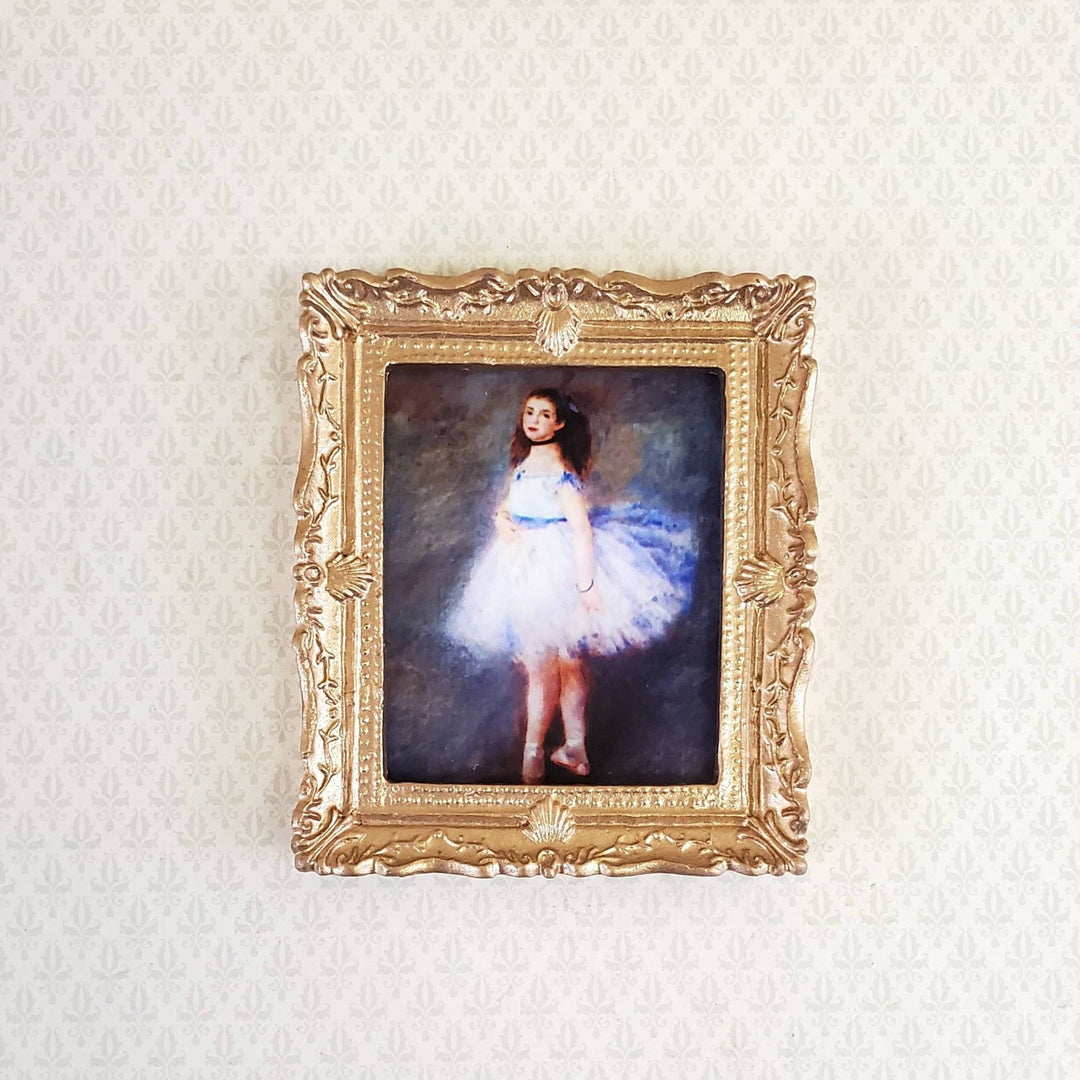 Dollhouse Miniature The Dancer Ballerina by Renoir Framed Print 1:12 Scale Gold Frame Handmade - Miniature Crush