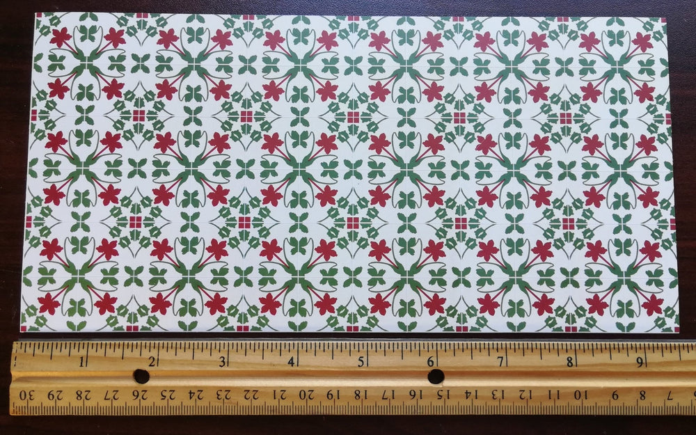 Dollhouse Miniature Tile Floor Sheet Red Green Cream 1:12 Scale Break Off Pieces - Miniature Crush