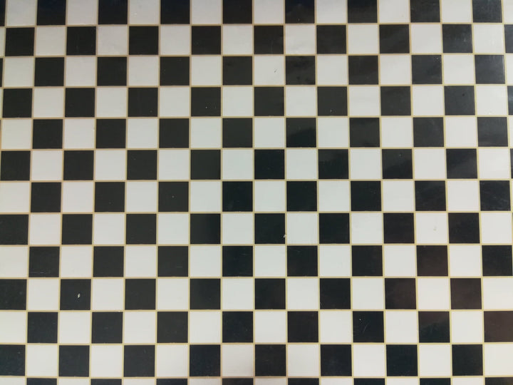Dollhouse Miniature Tile Flooring Black & White Checked Squares 1:12 Scale Floor - Miniature Crush