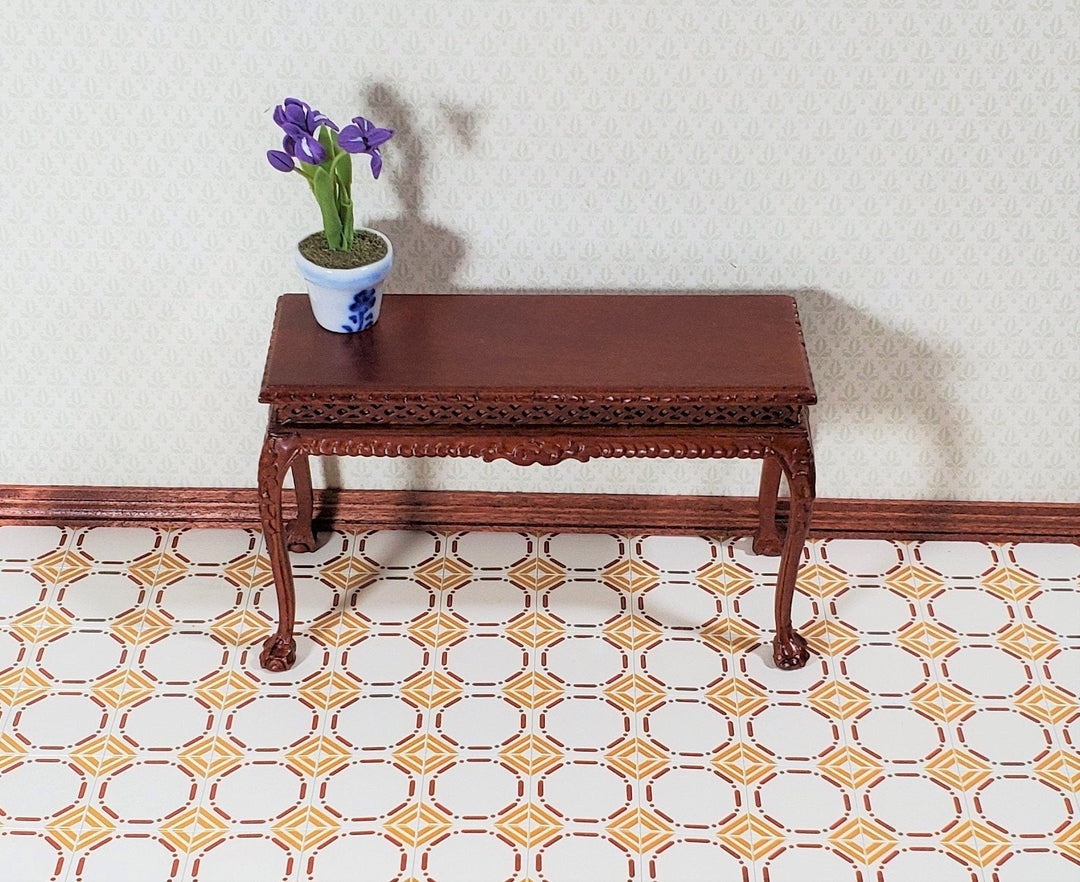 Dollhouse Miniature Tile Flooring Sheet Gold Maroon Cream 1:12 Scale Break Off Pieces - Miniature Crush