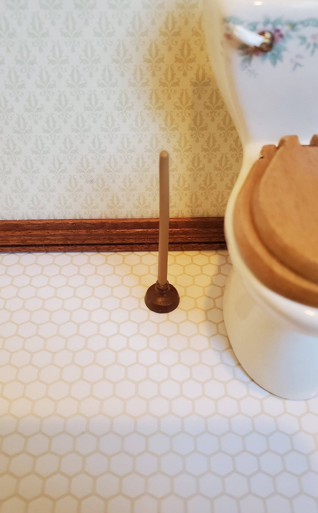 Dollhouse Miniature Toilet Plunger 1:12 Scale Bathroom Accessories - Miniature Crush