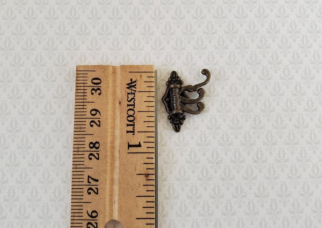 Dollhouse Miniature Triple Hook Moveable Hats Ties 1:12 Scale Antique Bronze Finish - Miniature Crush