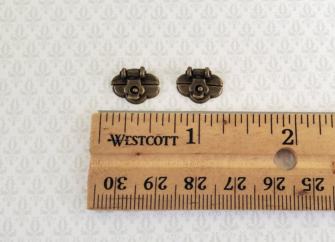 Dollhouse Miniature Trunk Lock 2 Sets Antique Brass Style 1:12 Scale Accessory - Miniature Crush