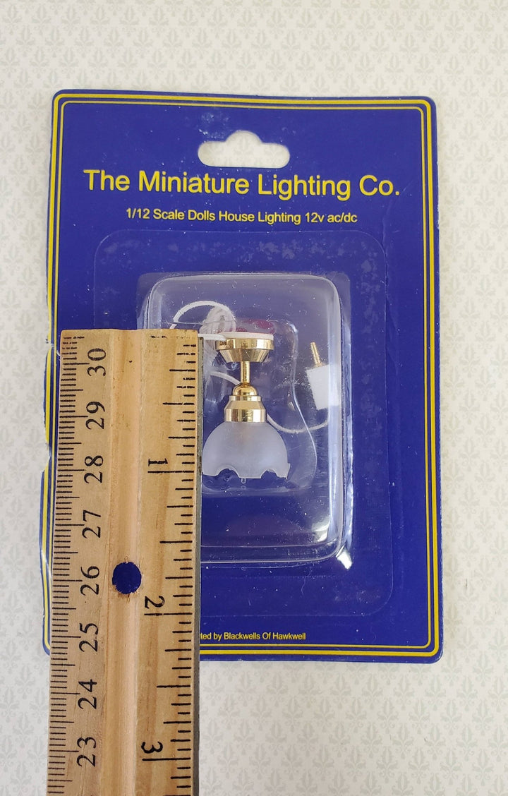 Dollhouse Miniature Tulip Ceiling Light Hanging Electric 1:12 Scale 12 Volt 1 1/8" - Miniature Crush