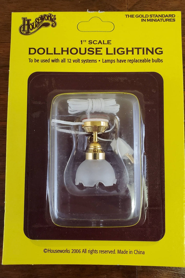 Dollhouse Miniature Tulip Ceiling Light Hanging Electric 1:12 Scale 12 Volt HW2650 - Miniature Crush