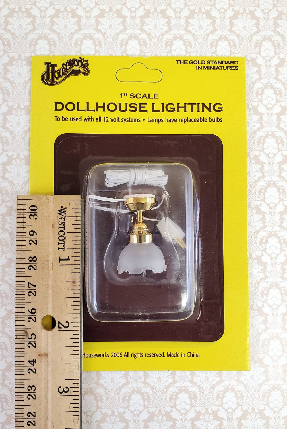 Dollhouse Miniature Tulip Ceiling Light Hanging Electric 1:12 Scale 12 Volt HW2650 - Miniature Crush