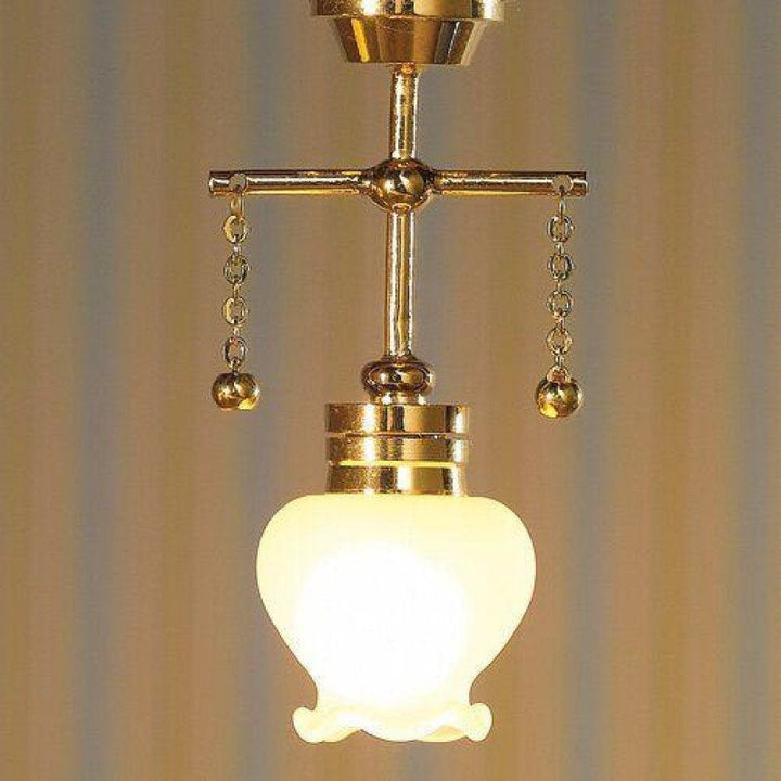 Dollhouse Miniature Tulip Ceiling Light Large Hanging Electric 1:12 Scale 12 Volt - Miniature Crush