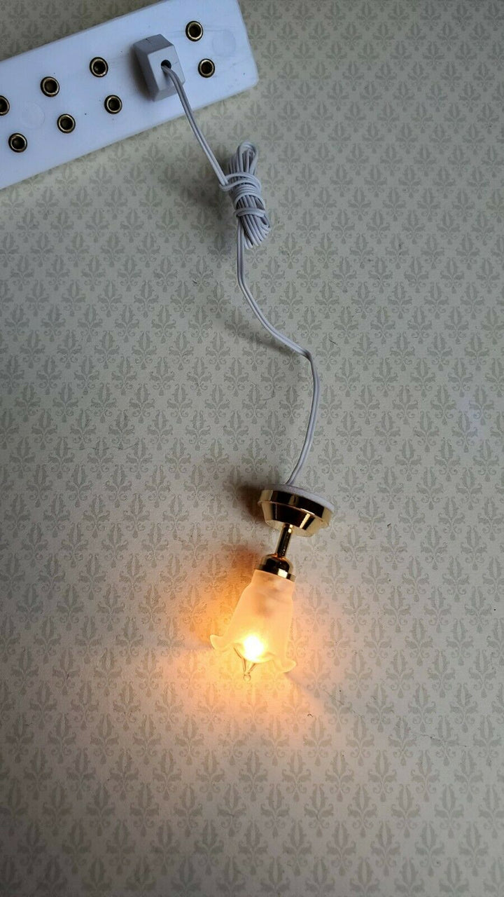 Dollhouse Miniature Tulip Ceiling Light Small Hanging Electric 1:12 Scale 12v - Miniature Crush