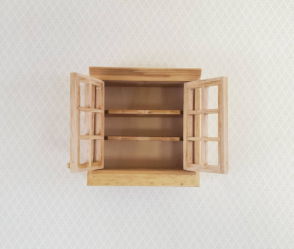 Dollhouse Miniature Upper Kitchen Cabinet Light Oak with Doors 1:12 Scale - Miniature Crush