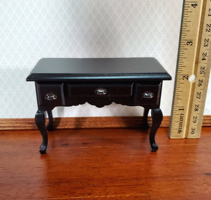 Dollhouse Miniature Vanity Desk with Drawers Wood Black Finish 1:12 Scale Furniture - Miniature Crush