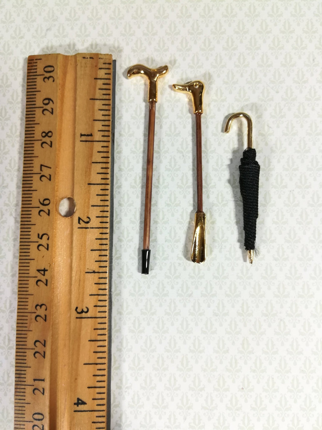 Dollhouse Miniature Walking Cane Umbrella & Duck Head Shoe Horn 1:12 Scale Accessories - Miniature Crush