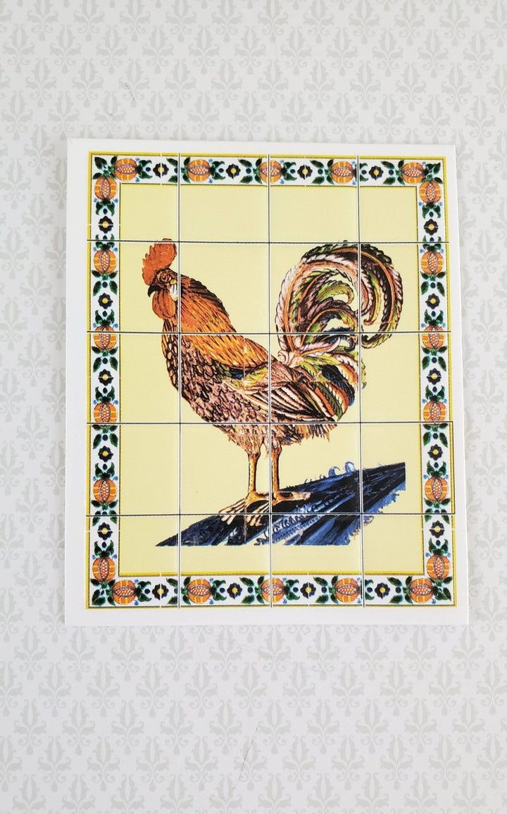 Dollhouse Miniature Wall "Tiles" Embossed Paper Kitchen Rooster 1:12 Scale by World Model - Miniature Crush