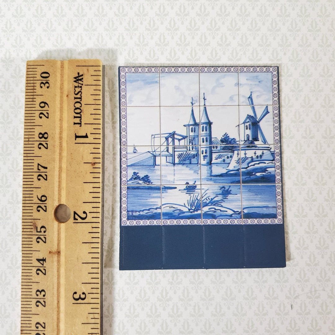 Dollhouse Miniature Wall "Tiles" Embossed Paper Kitchen Windmill Holland Delft 1:12 Scale by World Model - Miniature Crush