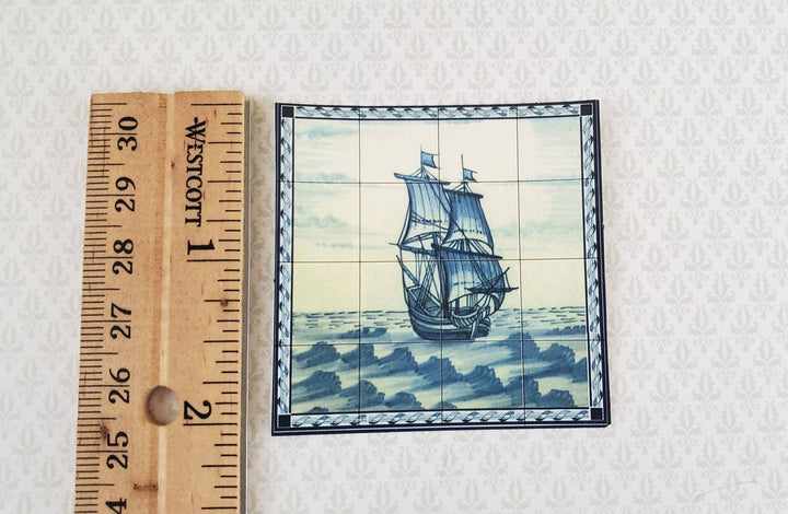 Dollhouse Miniature Wall "Tiles" Embossed Paper Tall Ship Nautical 1:12 Scale by World Model - Miniature Crush