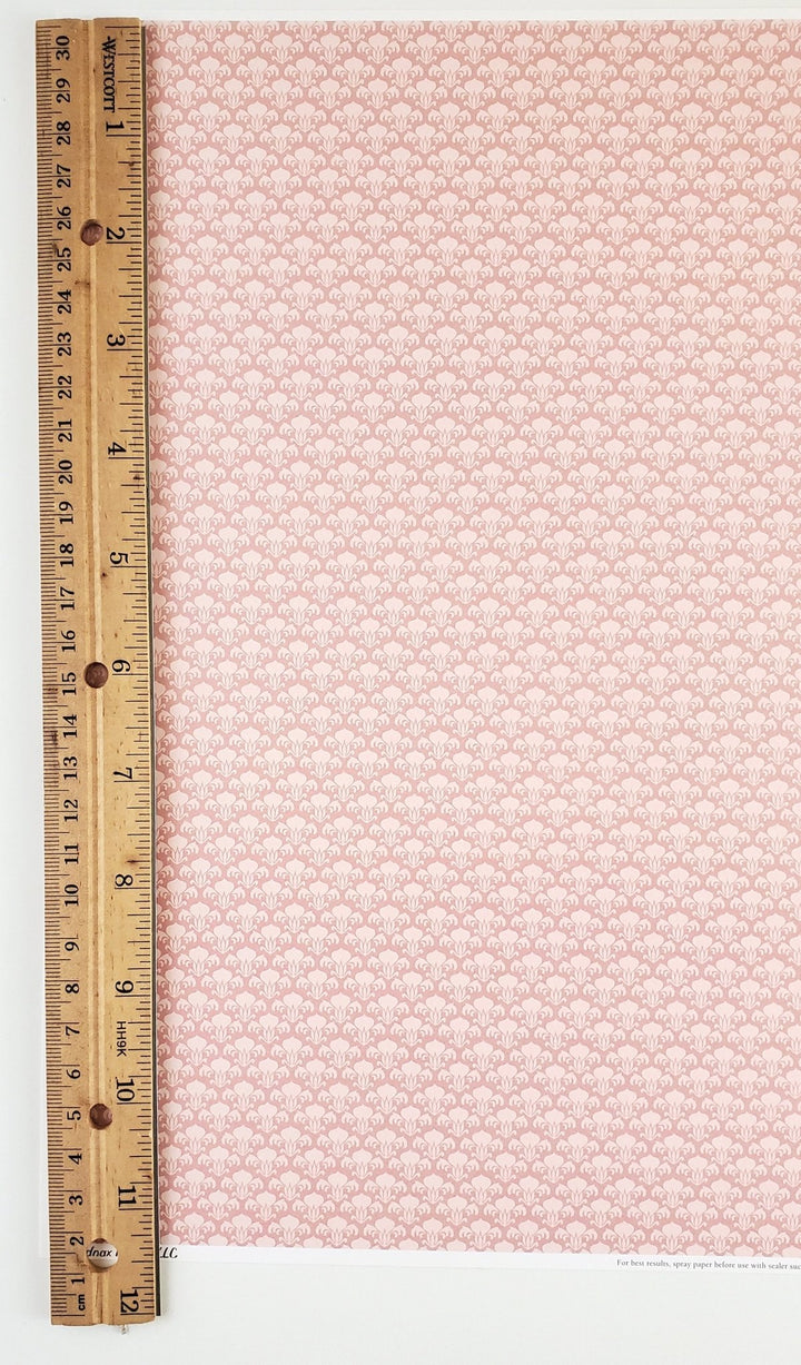 Dollhouse Miniature Wallpaper Brodnax "Pink Champagne" Victorian Craftsman Style 1:12 Scale - Miniature Crush