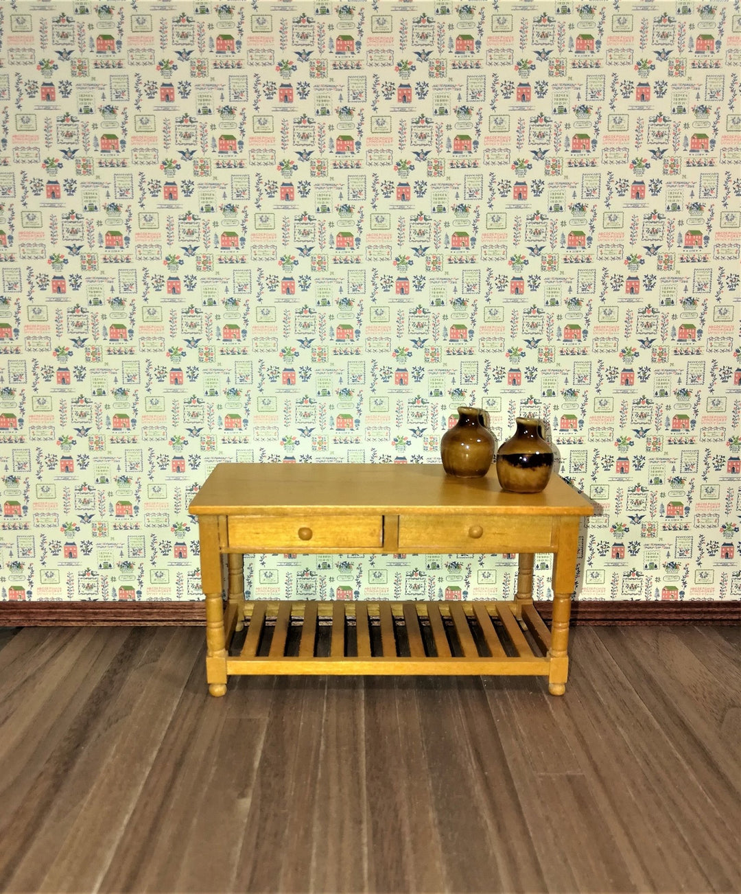 Dollhouse Miniature Wallpaper Kitchen "Mini Sampler" Federal Colonial Style 1:12 Scale - Miniature Crush
