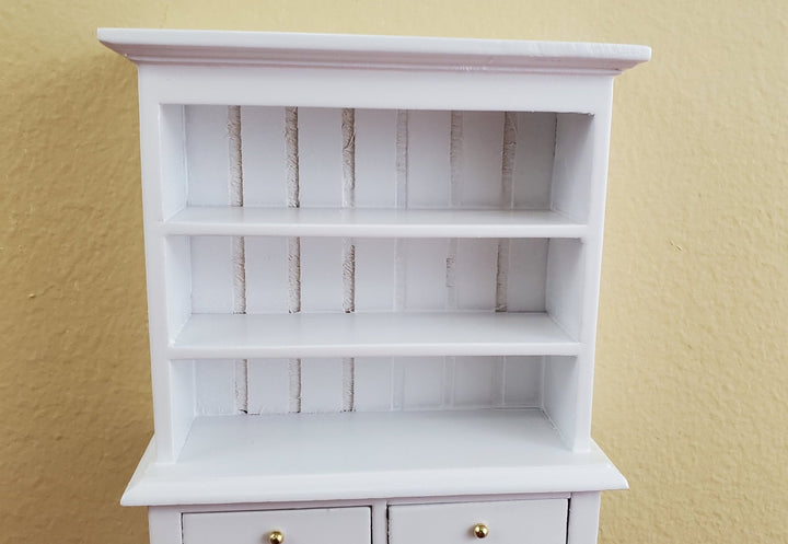 Dollhouse Miniature Welsh Kitchen Cabinet Cupboard 1:12 Scale White Finish - Miniature Crush