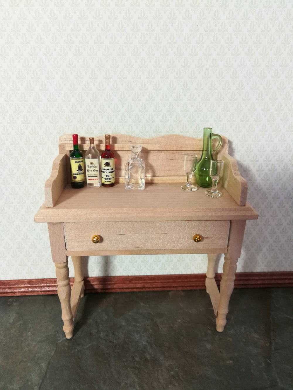 Dollhouse Miniature Whiskey & Gin Bottles x3 Tiny 1:12 Scale Booze - Miniature Crush