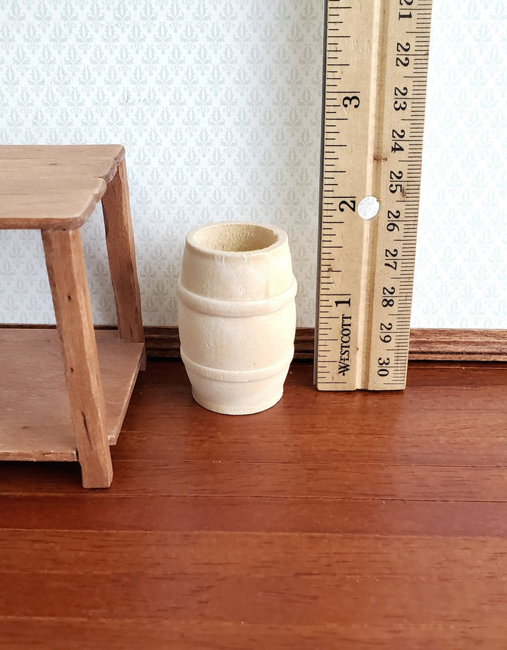 Dollhouse Miniature Whiskey or Rain Barrel Keg 1:12 Scale Unfinished Wood 1 3/4" - Miniature Crush