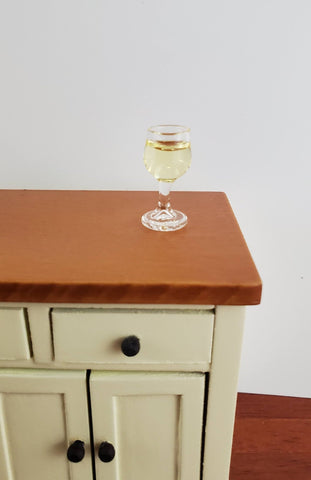 Dollhouse Miniature White Wine Glass Filled 1:12 Scale (Large) - Miniature Crush