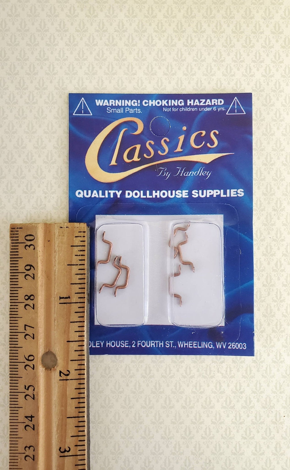 Dollhouse Miniature Window Handles or Drawer Pulls 6 Pieces 1:12 Scale Bronze - Miniature Crush