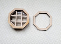 Dollhouse Miniature Window Octagon Small Wood with Acrylic 1:12 Scale
