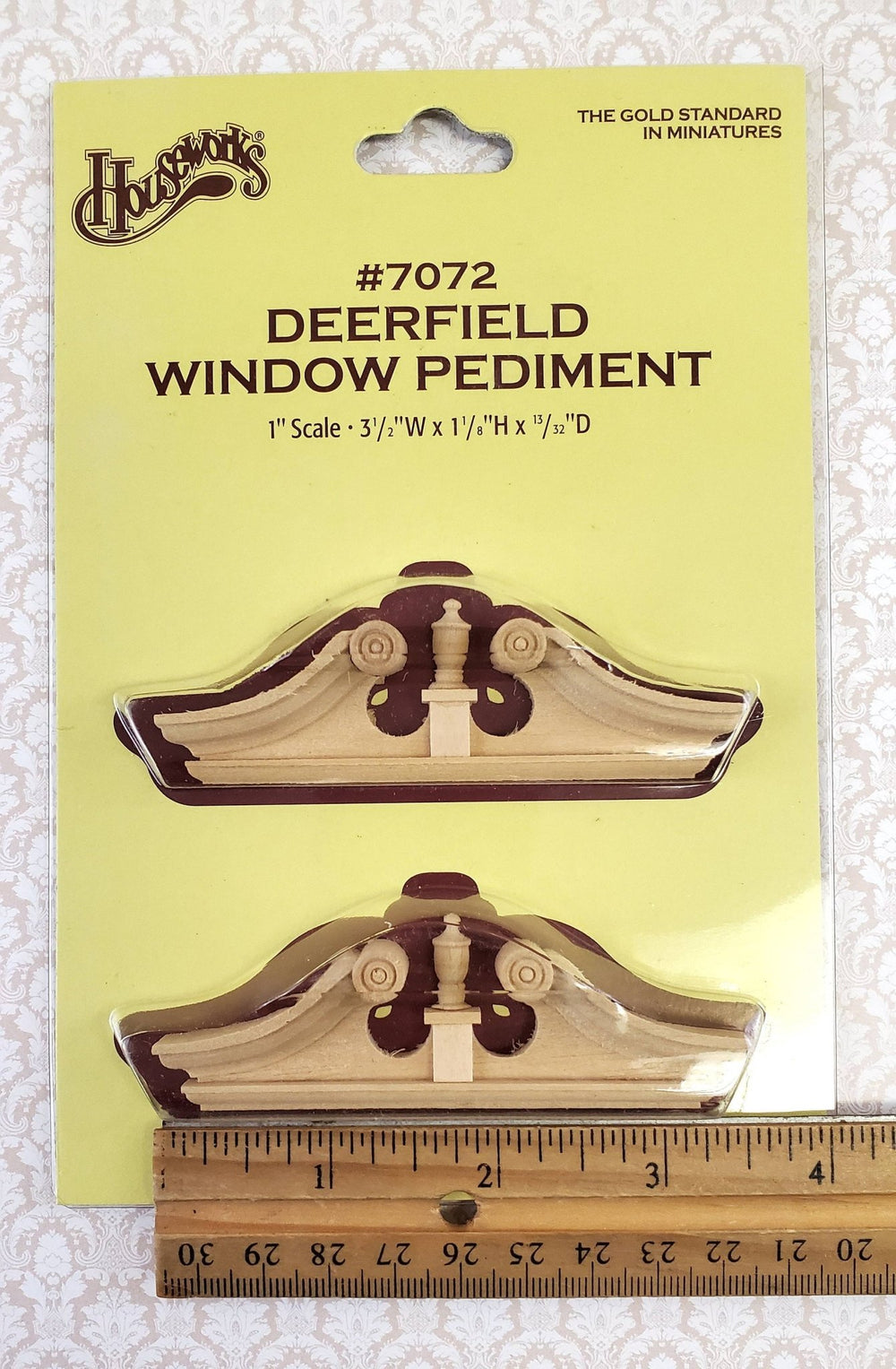 Dollhouse Miniature Window Pediment Ram's Head Wood 1:12 Scale Houseworks #7072 - Miniature Crush