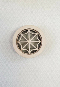 Dollhouse Miniature Window Round Circular Wood w/ Acrylic 1:12 Scale Spider Web