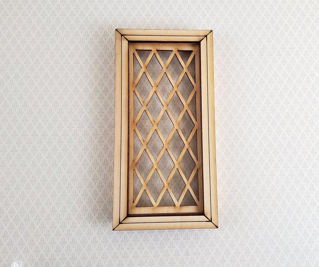 Dollhouse Miniature Window Tudor Style Diamond Pane 1:12 Scale Wood Alessio 2114CW - Miniature Crush