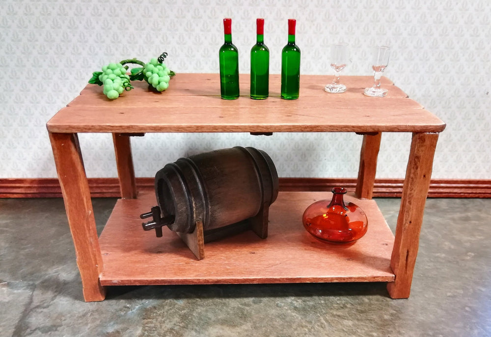 Dollhouse Miniature Wine Bottles x3 Unlabeled Green Wine Bottle Set 1:12 Scale - Miniature Crush
