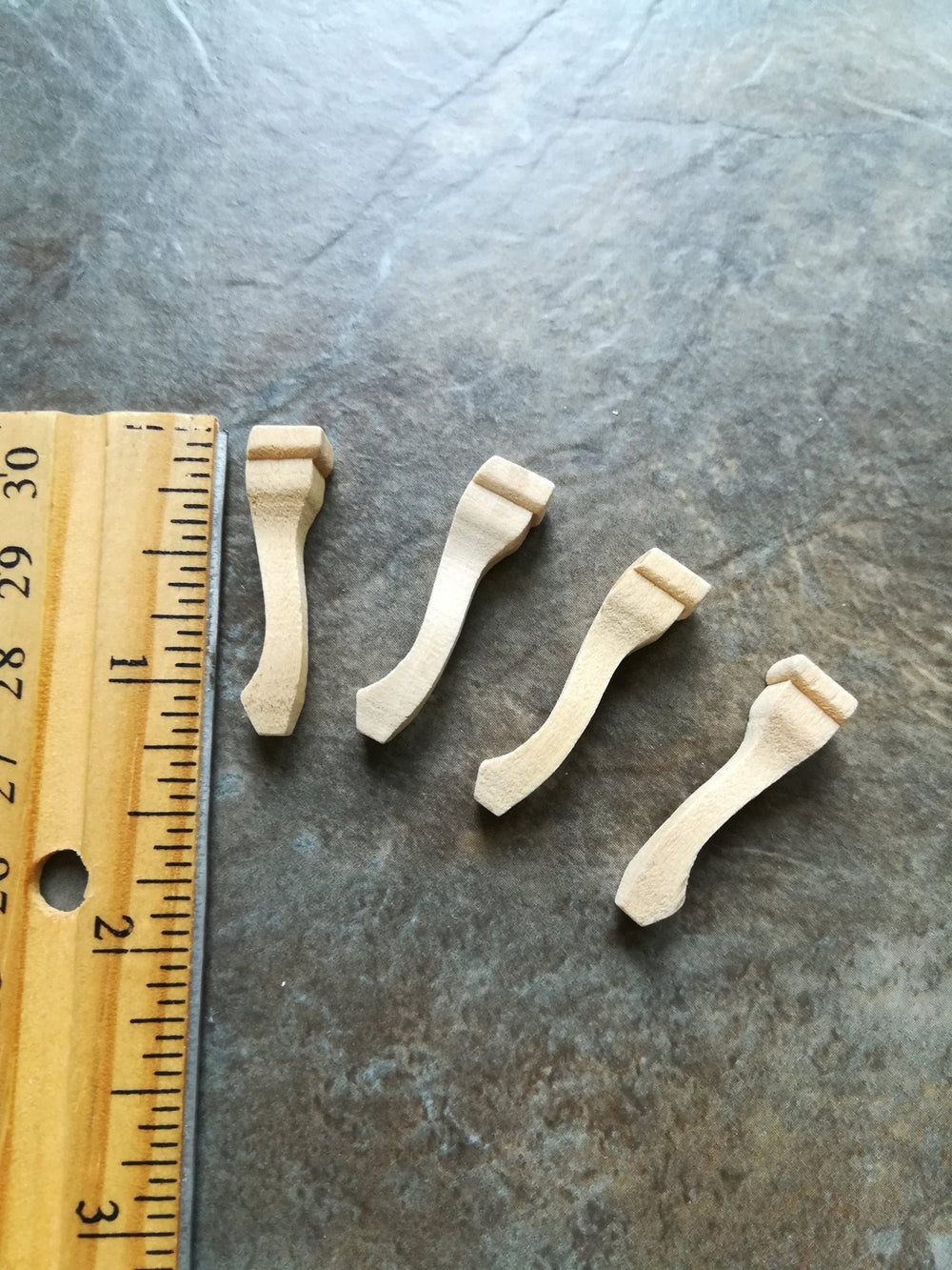 Dollhouse Miniature Wood Cabriole Legs for Chair or Furniture Set of 4 Pieces 1:12 Scale 3/8" - Miniature Crush