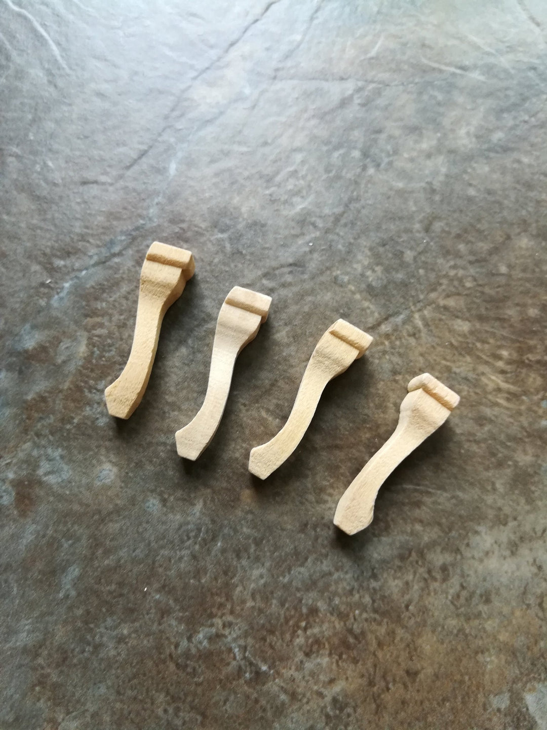 Dollhouse Miniature Wood Cabriole Legs for Chair or Furniture Set of 4 Pieces 1:12 Scale 3/8" - Miniature Crush