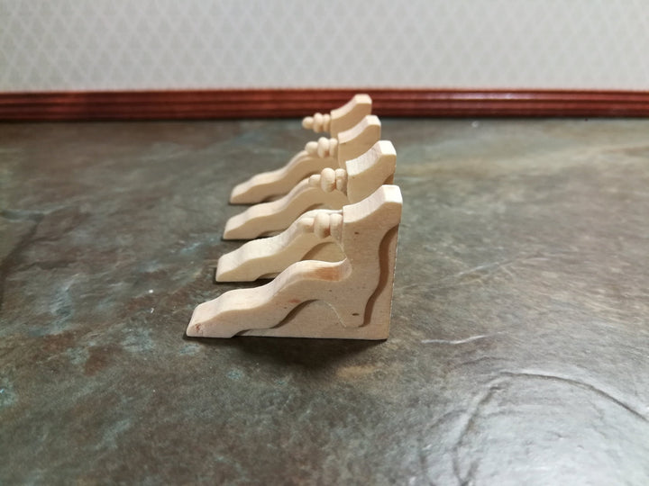 Dollhouse Miniature Wood Corbels or Brackets 1:12 Scale Set of 4 - Miniature Crush