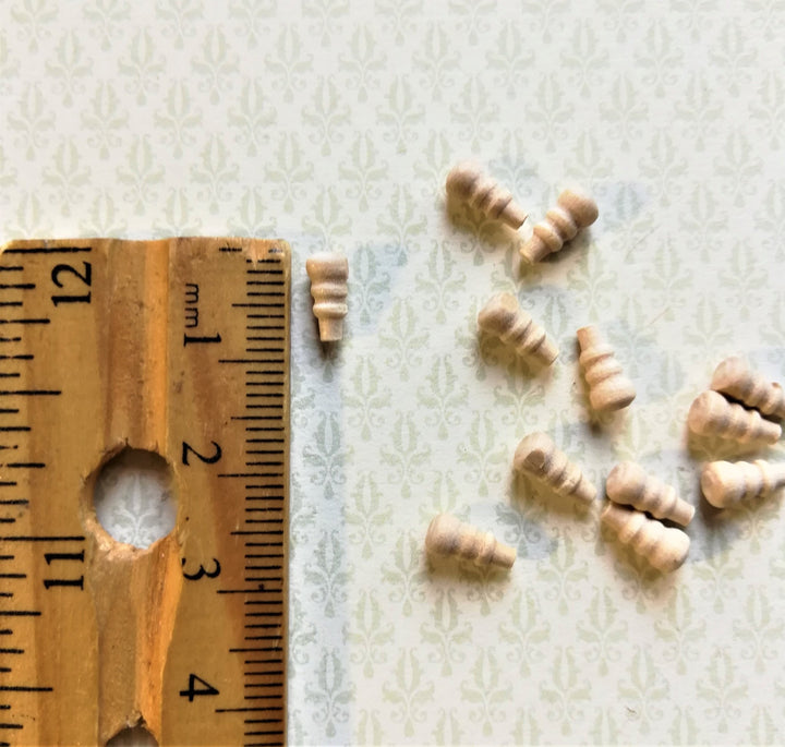 Dollhouse Miniature Wood Knobs or Drawer Pulls Small 12 Pieces 1:12 Scale 8 mm - Miniature Crush