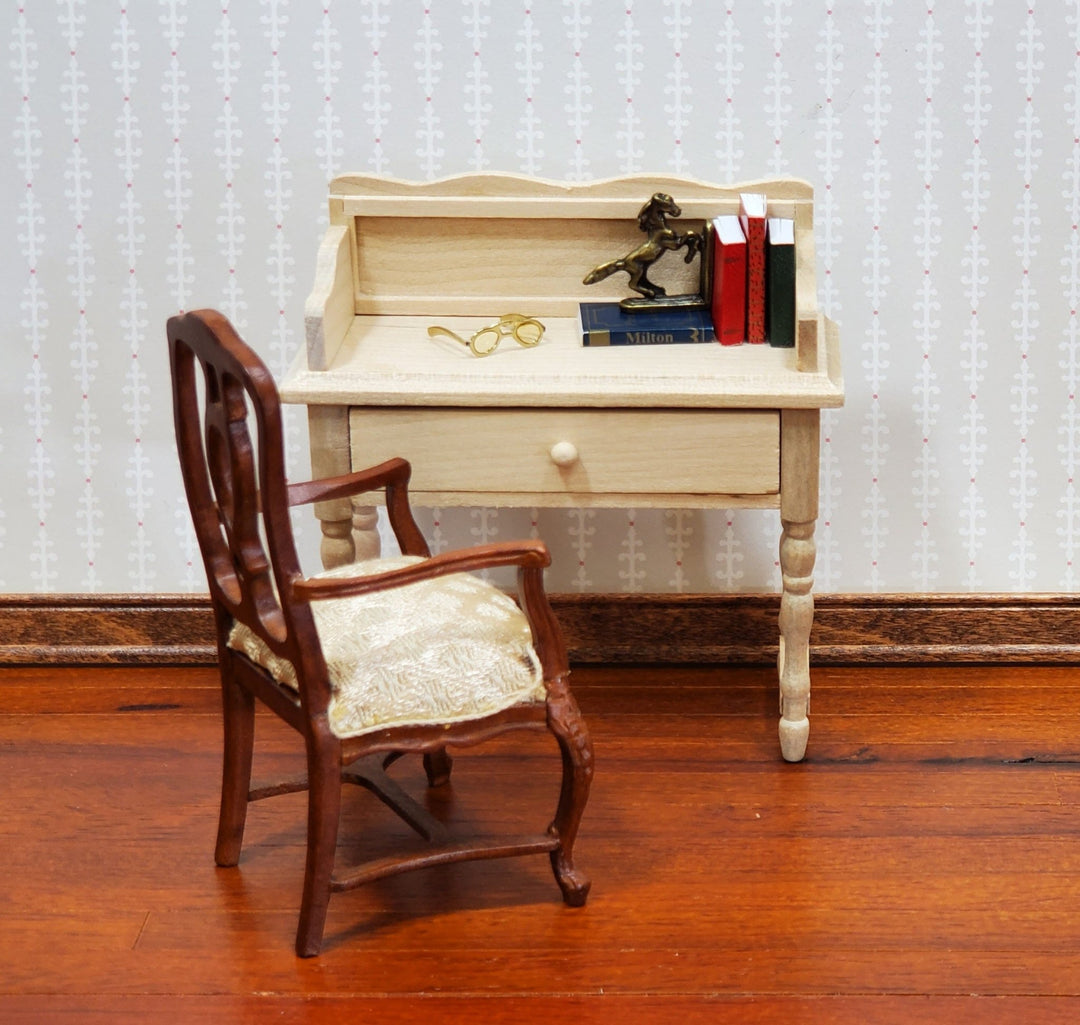 Dollhouse Miniature Writing Desk or Dressing Table with Drawer 1:12 Scale Furniture Unfinished - Miniature Crush