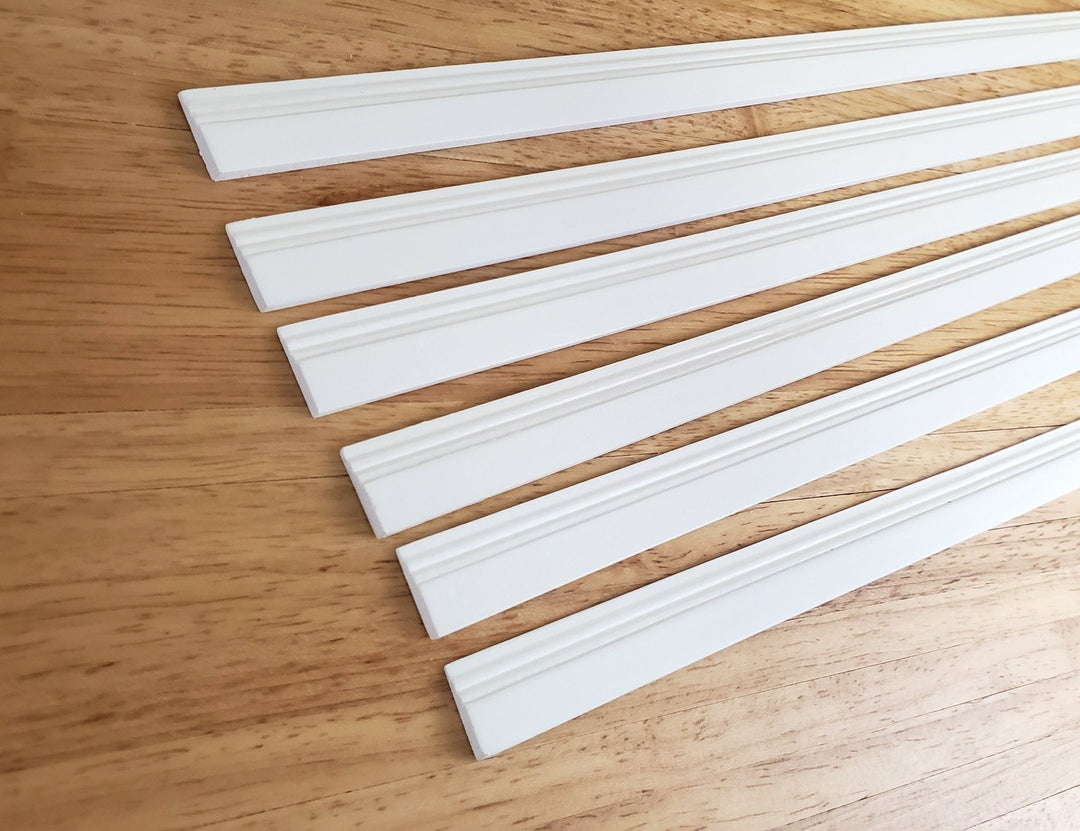 Dollhouse Miniatures Baseboard Trim White Molding 5/8" tall x 17 3/4" long 1:12 Scale Skirting - Miniature Crush