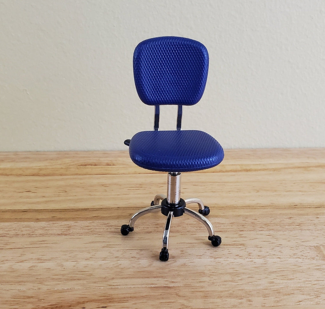 Dollhouse Miniatures Chair Modern Office Desk Purple/Blue 1:12 Scale Furniture - Miniature Crush
