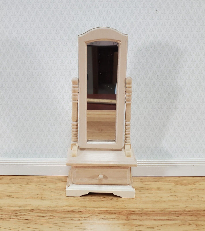 Dollhouse Mirror Full Length Dressing on Wood Tilting Frame 1:12 Scale Miniature - Miniature Crush