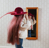 Dollhouse Mirror Full Length Dressing Wood Frame Modern 1:12 Scale Miniature Accessory - Miniature Crush