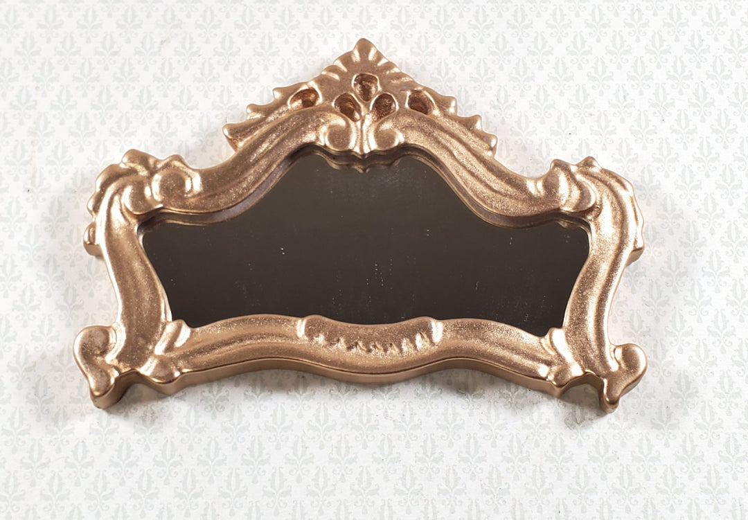 Dollhouse Mirror with Fancy Gold Frame Large 1:12 Scale Miniature Accessory - Miniature Crush