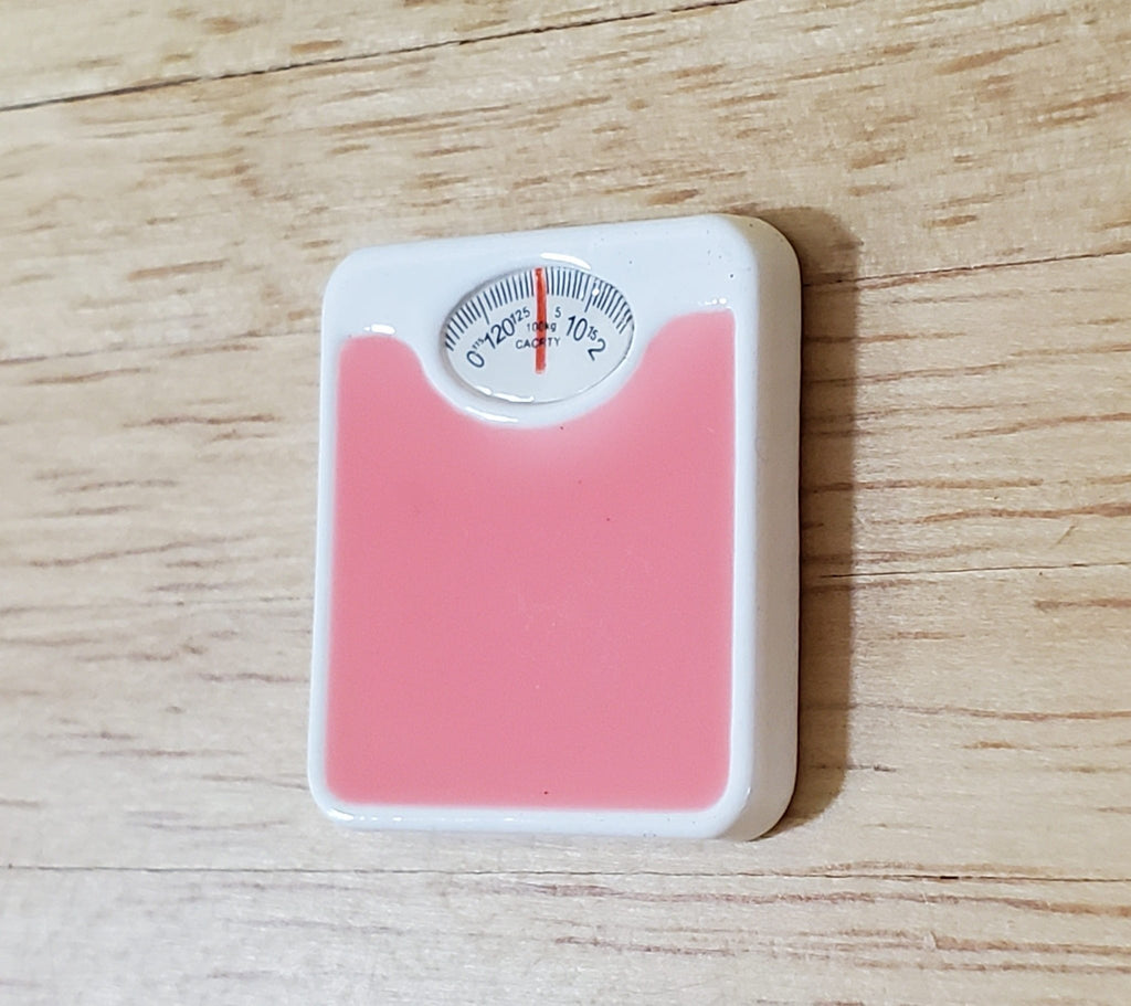 Dollhouse Modern Bathroom Scale Pink & White 112 Scale Miniature