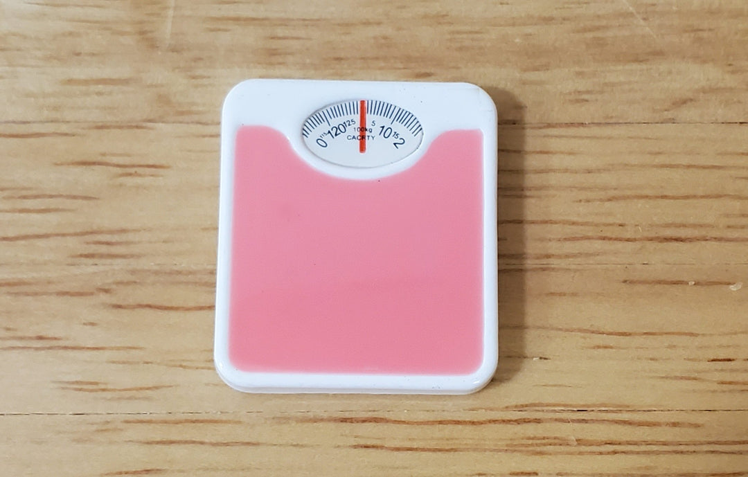 Dollhouse Modern Bathroom Scale Pink & White 1:12 Scale Miniature Accessories - Miniature Crush