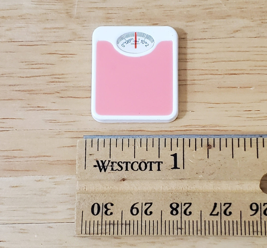 Dollhouse Modern Bathroom Scale Pink & White 1:12 Scale Miniature Accessories - Miniature Crush