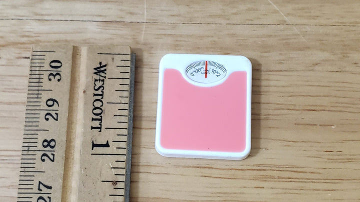 Dollhouse Modern Bathroom Scale Pink & White 1:12 Scale Miniature Accessories - Miniature Crush