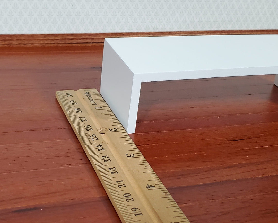 Dollhouse Modern Coffee Table White Finish 1:12 Scale Miniature Furniture - Miniature Crush